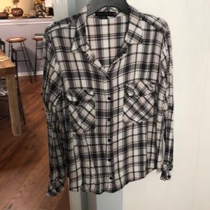 Relaxed plaid button down